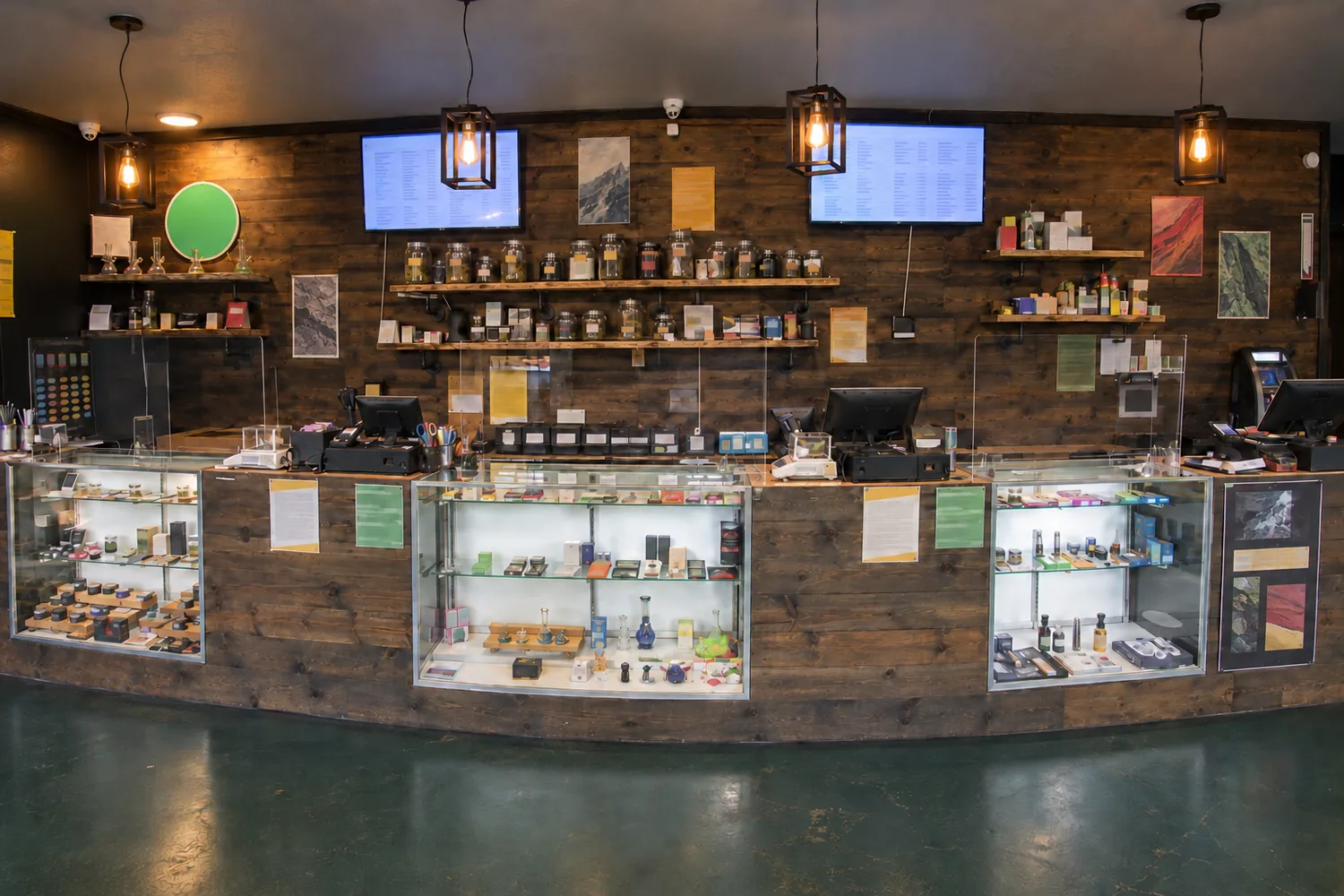 The sales counter at the Oregon Bud Company Portland 122nd dispensary